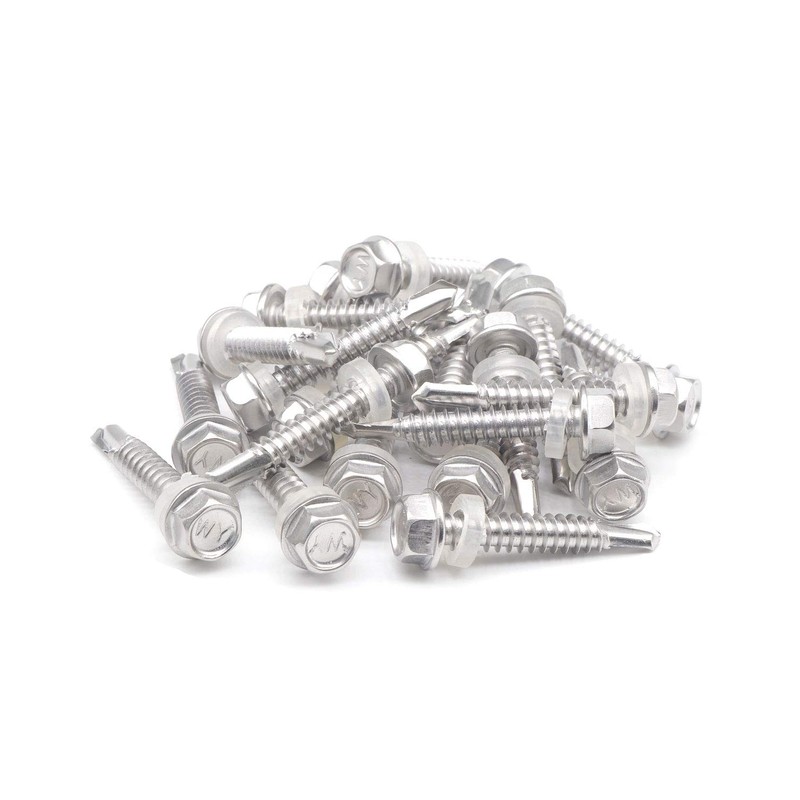 IMScrews 25pcs #14 x 1-1/2" Stainless Hex Washer Head Self