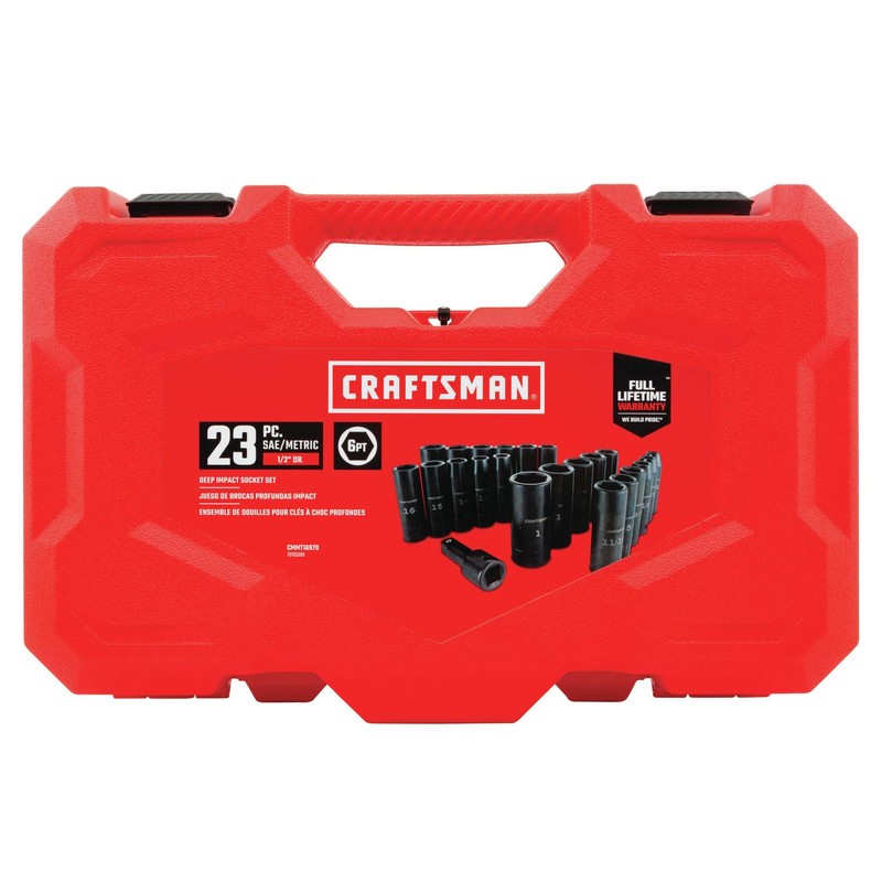 CRAFTSMAN Deep Impact Socket Set, SAE, 1/2-Inch, 23 Pieces (CMMT16970)