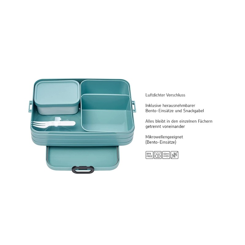 Mepal Take a Break Lunch Box with Compartments, Large, Suitable
