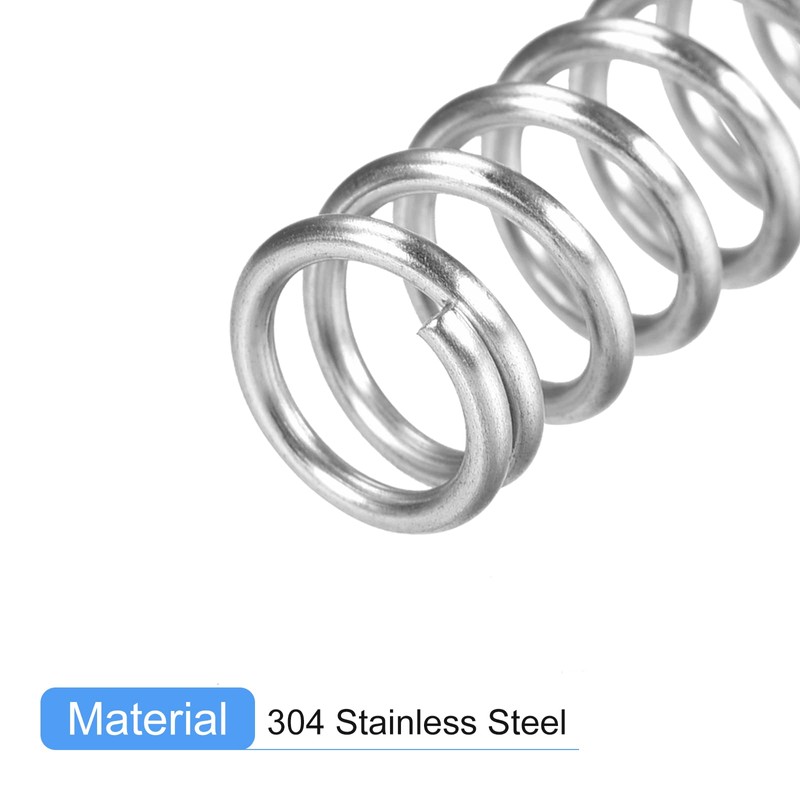 sourcing map Compression Spring, 5Pcs 304 Stainless Steel, 12mm OD,