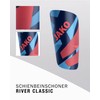 JAKO Unisex Shin Pads River Light, SkyBlue/Navy/Coral, M