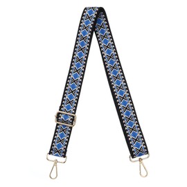 uxcell Purse Strap Replacement, 27.5-53inch Adjustable Polyester Stylish 1.5inch Wide Crossbody Shoulder Strap for Handbag Guitar(Blue, Gold Buckle)