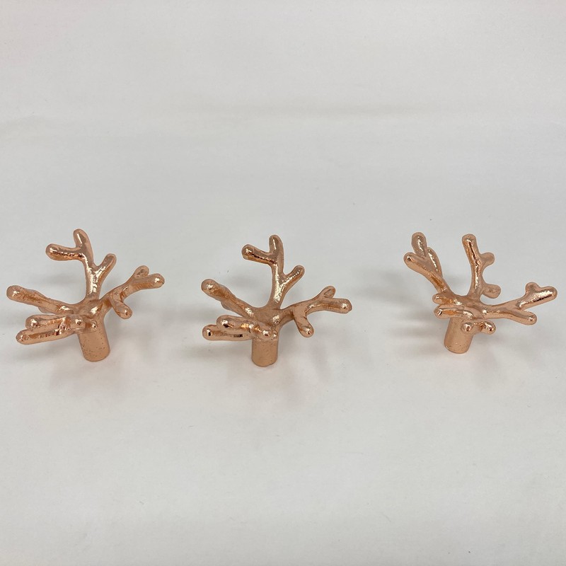 Coral Metal Knob Drawer Pull in Gold Bronze Copper Silver