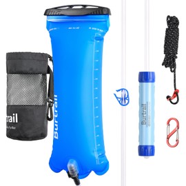 Burtrail Gravity Water Filter,Camping Water Filtration System,Water Filter Survival for Backpacking and Emergency Preparedness,3L Water Bag,0.01 Micron