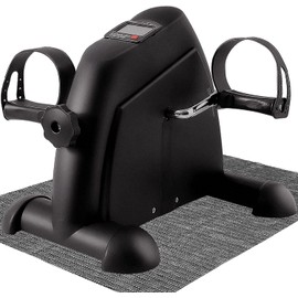 TABEKE Pedal Exerciser - Stationary Mini Exercise Bike for Arm/Leg Exercise, Portable Under Desk Foot Cycle Peddler with LCD Display (Black)