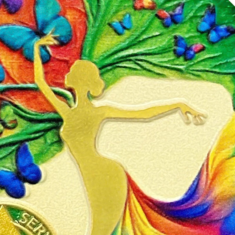 deDecoml Sobriety Token Vibrant Butterfly Tree Design with Inspirational Prayer