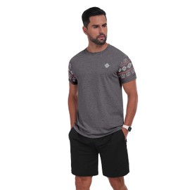 Men's T-Shirts Casual Summer Western Aztec Print Short Sleeve Tops Basic Comfortable Tees Shirts