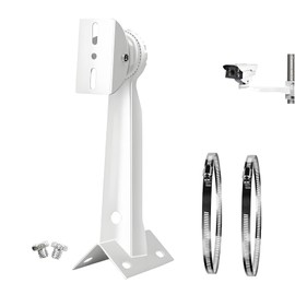CTXSumTec 305mm/12" Aluminum Alloy CCTV Security Camera Corner Pole Wall Mounting Bracket for Dahua Bullet and PTZ Cameras Surveillance Camera with 2x 7.87" Loops