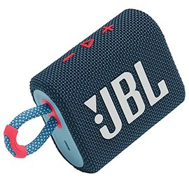 Bocina JBL Go 3, bocina Bluetooth portátil impermeable IP67 a prueba de polvo para exteriores (azul y rosa)