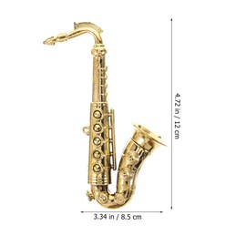 Cabilock Saxophone Model Miniature Musical Instrument Ornament - Golden Plastic Diy Decor for Kids and Adults Perfect for Home and Store Decoration