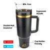 Obiatar 40oz Stainless Steel Travel Tumbler With Gold Accent| Double-Wall