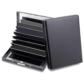 Lumbor37 Tarjetero de Metal para Hombre con Bloqueo RFID,Estuche para Tarjetas, Cartera Minimalista para Dinero en Efectivo y Tarjetas de Crédito