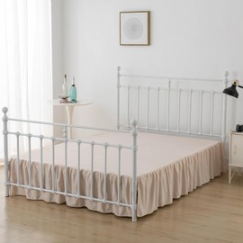 xuan dian Bed Skirt, Full Size Ruffled Bed Skirt with Split Corners, 14 Inch Drop Dust Ruffle Bed Skirt with Platform, Full -14 Inch, Cream