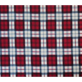 Polar Fleece Fabric Prints *Tartan Optic RED* / 60" Wide/Sold by The Yard FE-N-345