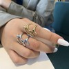 Chunky Openwork Rings Geometric Stacking Irregular Metal Gold Silver Opening