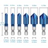 KEWAYO 6-Piece Countersink Set, Hexagonal Countersink Drill Bit 90° Angle