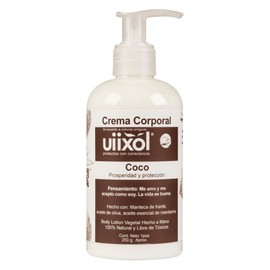 UIIXOL Crema Corporal de Coco 100% Natural | Prosperidad y Protección Ancestral | Hidratación Profunda con Manteca de Karité | Aroma Dulce Tropical | 250 gramos