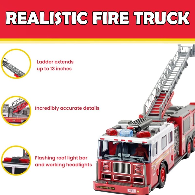 Liberty Imports RC Fire Truck - Big Remote Control Toy