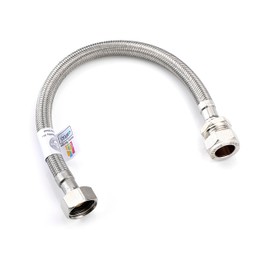 Home Range 300mm WRAS Approved15mm Compression x 1/2" |7 Lengths| Flexi Pipe Connector, BSP Fitting, 304 Stainless Steel, Rust & Lead-Free Flexible Hose for Kitchen & Bathroom