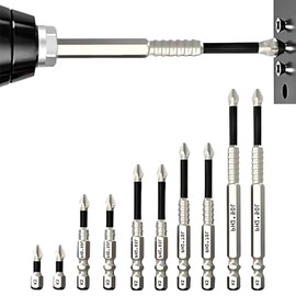10 Pcs High Magnetic Drill Bit Set, Magnetic Screwdriver Bits, Durable Carbon Steel Construction, for Furniture Assembly, Car Repair & General Maintenance, Includes 25-50-65-75-100mm Sizes