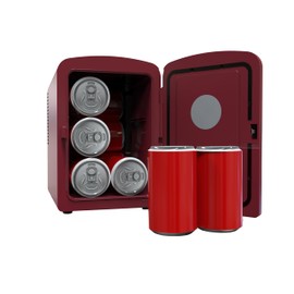 Frigidaire 9 can/6l mini personal fridge cooler Crocodile finish door-W: 7.08" x L: 11.81" X H: 10.04 (Red)