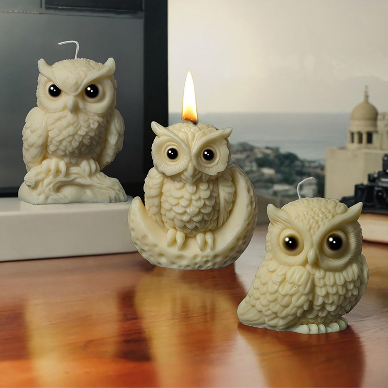 Silicone Nighthawk Mold - Owl Pillar Silicone Resin Casting Molds