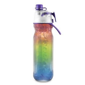 O2COOL Mist 'N Sip Misting Water Bottle 2-in-1 Mist And Sip Function With No Leak Pull Top Spout Reusable Sports Water Bottle - 20 oz (Pride)