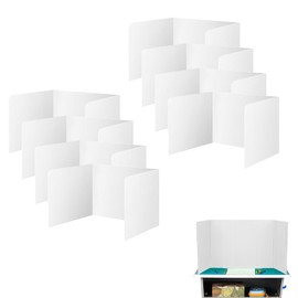 8-Pack Foldable Three-Sided Privacy Protection Board White Plastic Desk Divider Panel 34x43cm