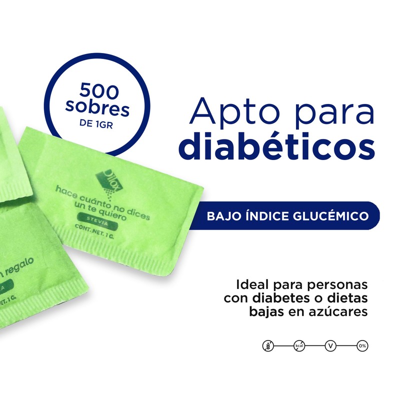 Stevia 500 Sobres de 1g | Endulzante Natural Sin Calorías