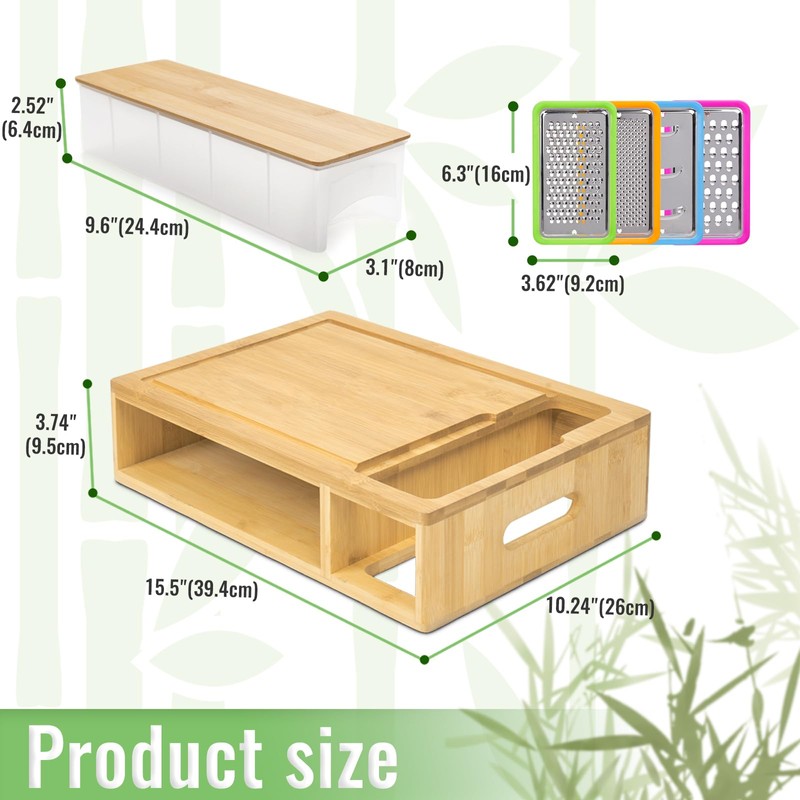 SHINESTAR Cutting Board with Containers, Sturdy Meal Prep Station for