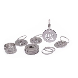 NanTun 23mm Stainless Steel Number Tags 10Pcs, Key Tags with Rings for Numbers 1 to 10
