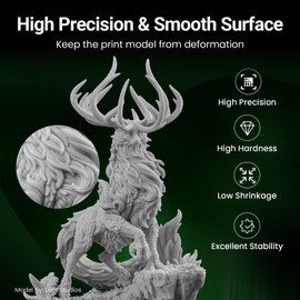 GK3 Ultra Boxed Standard 3D Printer Resin Fast UV Curing Plant-Based 3D Resin Liquid with High Precision Low Viscosity Suit for 8K/12K/14K DLP LCD 3D Printing Miniatures,Garage Kits,HD Light gray3.6KG