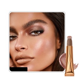 Ofanyia Liquid Highlighter Beauty Wand, Liquid Face Highlighter with Soft Cushion Applicator, Smooth Creamy Matte Shimmer Liquid Highlighter Wand, Lightweight Blendable Body Face Highlighter Makeup (05# Rose Gold Highlighter)