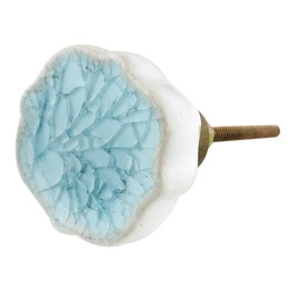 IndianShelf 14 Pieces Turquoise White Ceramic Ocean Drawer Knobs for Kitchen Cabinet Hardware Door Pulls Decorative Dresser Luxurious Kids