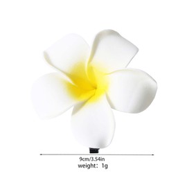 LOHGOU Frangipani Hair Clip Hawaiian Plumeria Hair Accessories Large Anti-Slip for Thick and Thin Hair Women Artificial Flower Beach Travel, (Pack of 3)