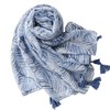 FAIRYGATE Blue Scarf with Tassel Shawl Wrap for All Season