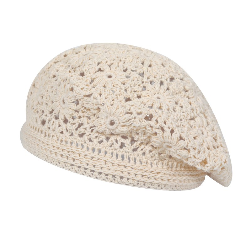 ZLYC Women's Beret Beret Hat, Plain beige