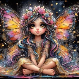 JATOK Diamond Painting Adults, Fairy Elf 5D DIY Diamond Painting Pictures Adults, Diamond Art DIY Diamond Art Painting Embroidery Cross Stitch Pictures Home Wall Decor, 30 x 30 cm
