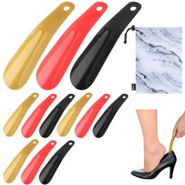 Cosmos 12 Pcs Shoes Horn Plastic Travel Shoehorn 6.3'' Shoe Easy-slip