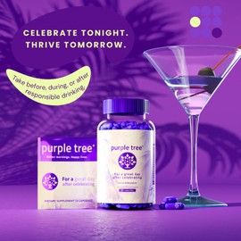 purple tree purple tree Post-Celebration Wellness Supplement | Liver Support, Body Replenisher, Rapid Hydration | Dihydromyricetin DHM, Milk Thistle, Electrolytes, Vitamin B, Willow Bark, Quercetin (180 Pills)
