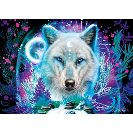 Schmidt Spiele 58515 Sheena Pike Neon Arctic Wolf Jigsaw Puzzle 1000 Piece