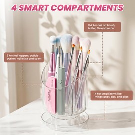 BQAN Acrylic Nail Brush Holder Desk Organizer for Makeup Brush Storage