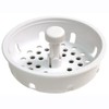 Danco 86792 3-1/4 Inch Basket Strainer with Stopper, White, 1
