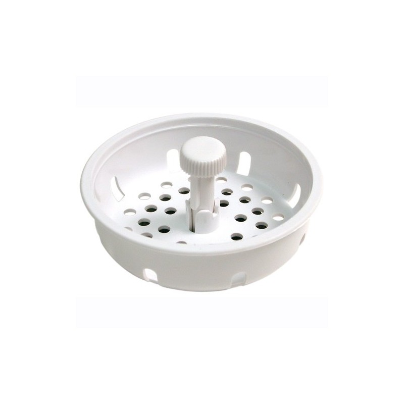 Danco 86792 3-1/4 Inch Basket Strainer with Stopper, White, 1