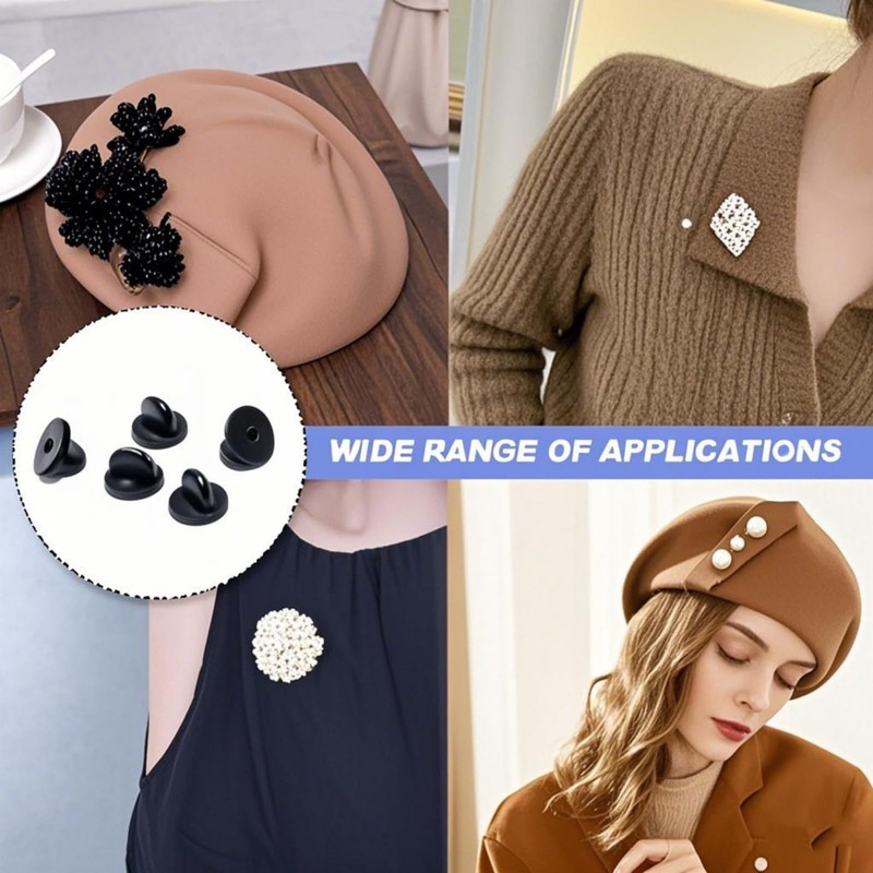 Pin Badge Backs, 100 Pcs Locking Pin Back for Badges