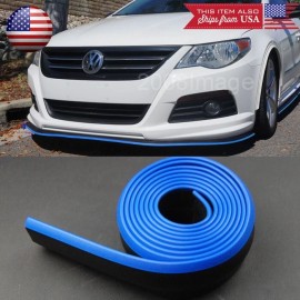 SDeelCase 1.3" Black w/ Blue Trim EZ Fit Bumper Lip Splitter Chin Splitter For Mini  Rover