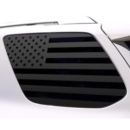 Bogar Tech Designs Precut Quarter Window American Flags Vinyl Decal Compatible with Toyota 4Runner 2010-2024, Matte Black