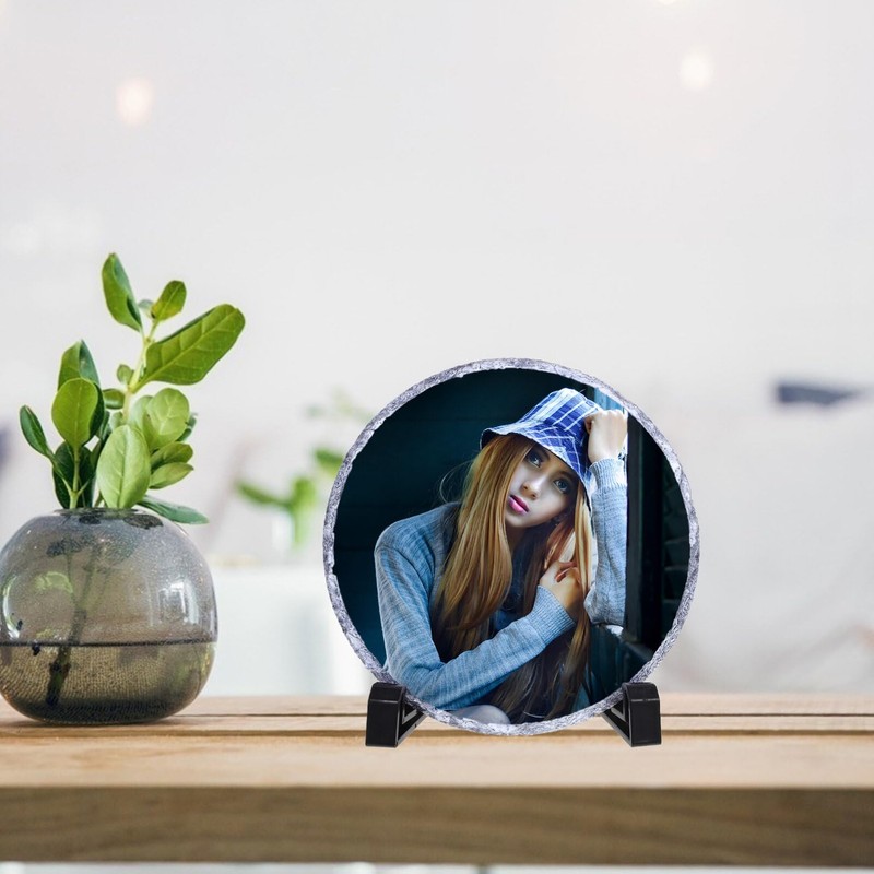 Abaodam Photo Frame Stone Slate Plate Sublimation Photo Slate Sublimation