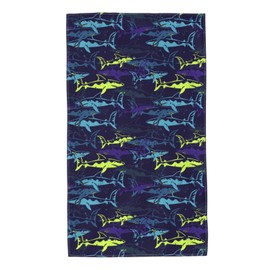 Shark - Toallas de mano de microfibra azul, toalla de baño suave, absorbente, multiusos, para baño, hotel, gimnasio y spa, 15.7 x 27.5 pulgadas
