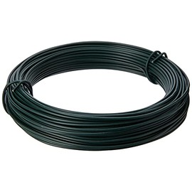 Tildenet 3070490 30m/ 2mm Plastic Coated Garden Wire Coil, Green